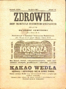 Zdrowie : miesięcznik poświęcony hygienie publicznej i prywatnej 1917 T. 33 nr 12