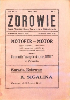 Zdrowie : miesięcznik poświęcony hygienie publicznej i prywatnej 1924 T. 39 nr 2