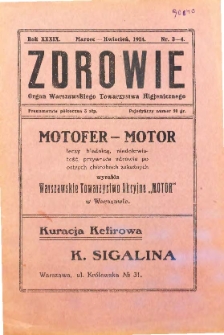 Zdrowie : miesięcznik poświęcony hygienie publicznej i prywatnej 1924 T. 39 nr 3-4