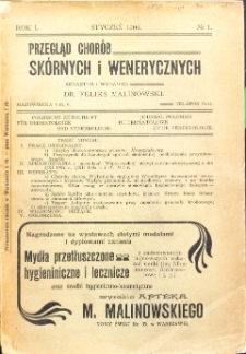 1906, Przegląd chor&oacute;b sk&oacute;rnych i wenerycznych nr 1
