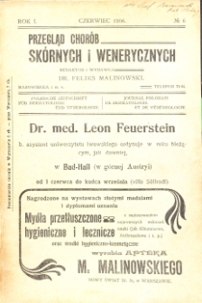 1906, Przegląd chor&oacute;b sk&oacute;rnych i wenerycznych nr 6