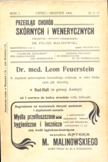1906, Przegląd chor&oacute;b sk&oacute;rnych i wenerycznych nr 7-8