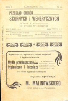 1906, Przegląd chor&oacute;b sk&oacute;rnych i wenerycznych nr 10