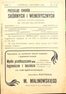 1906, Przegląd chor&oacute;b sk&oacute;rnych i wenerycznych nr 11-12