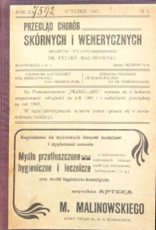 1907, Przegląd chor&oacute;b sk&oacute;rnych i wenerycznych nr 1
