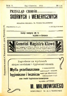 1910, Przegląd chor&oacute;b sk&oacute;rnych i wenerycznych nr 5-6