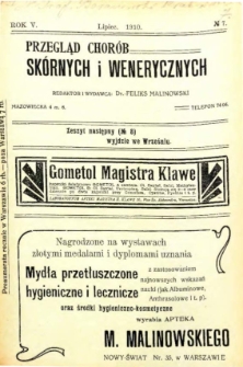 1910, Przegląd chor&oacute;b sk&oacute;rnych i wenerycznych nr 7