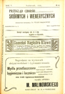 1910, Przegląd chor&oacute;b sk&oacute;rnych i wenerycznych nr 10