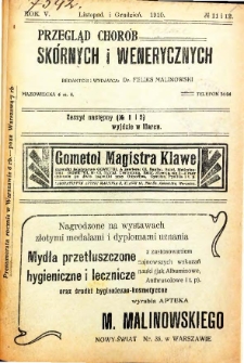 1910, Przegląd chor&oacute;b sk&oacute;rnych i wenerycznych nr 11-12