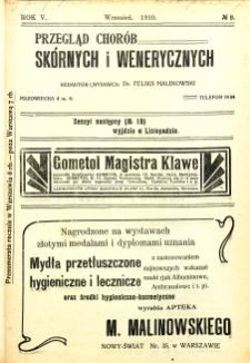1910, Przegląd chor&oacute;b sk&oacute;rnych i wenerycznych nr 9