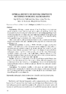Optical density of dental composite materials in digital radiographs