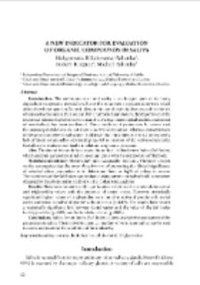 A new indicator for evaluation of organic compounds in saliva