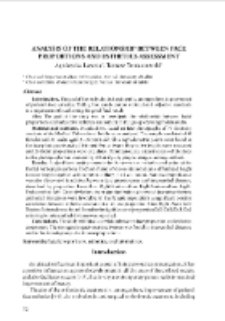 Analysis of the relationship between face proportions and esthetics assessment