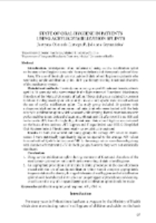 State of oral hygiene in patients using acrylic stabilization splints