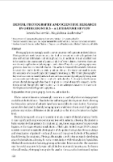 Dental photography and scientific research in orthodontics &ndash; a literature review