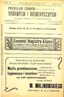 1912, Przegląd chor&oacute;b sk&oacute;rnych i wenerycznych nr 7-9