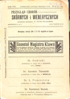 1913, Przegląd chor&oacute;b sk&oacute;rnych i wenerycznych nr 10-11