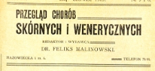 Przegląd chor&oacute;b sk&oacute;rnych i wenerycznych Rocznik IV 1909. Nr 5-6