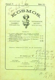 Kosmos: czasopismo Polskiego Towarzystwa Przyrodnik&oacute;w im. Kopernika. Zeszyt 5