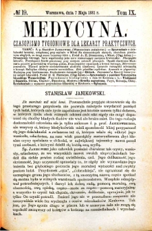 Medycyna czasopismo tygodniowe dla lekarzy praktycznych. Tom IX nr 19