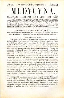 Medycyna czasopismo tygodniowe dla lekarzy praktycznych 1883 T. XI nr 2