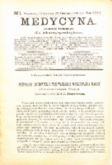 Medycyna. Czasopismo tygodniowe dla lekarzy praktycznych. 1894/95 T. XXIII nr 1