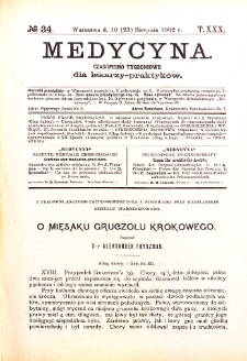 Medycyna. Czasopismo tygodniowe dla lekarzy praktycznych 1901-1902 T.XXX nr 34