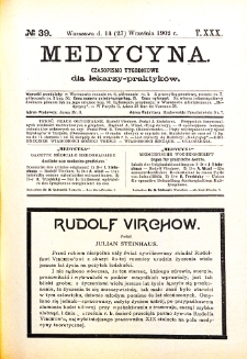 Medycyna. Czasopismo tygodniowe dla lekarzy praktycznych 1901-1902 T.XXX nr 39