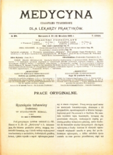 Medycyna. Czasopismo tygodniowe dla lekarzy praktycznych. 1904/1905 T. XXXIII nr 38