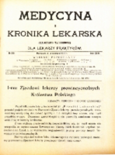 Medycyna i Kronika Lekarska : czasopiosmo tygodniowe dla lekarzy praktyk&oacute;w 1911, R. XLVI nr 21