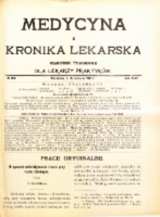 Medycyna i Kronika Lekarska : czasopiosmo tygodniowe dla lekarzy praktyk&oacute;w 1911, R. XLVI nr 34