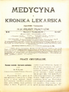 Medycyna i Kronika Lekarska : czasopiosmo tygodniowe dla lekarzy praktyk&oacute;w 1911, R. XLVI nr 41