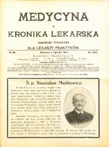 Medycyna i Kronika Lekarska : czasopiosmo tygodniowe dla lekarzy praktyk&oacute;w 1911, R. XLVI nr 48