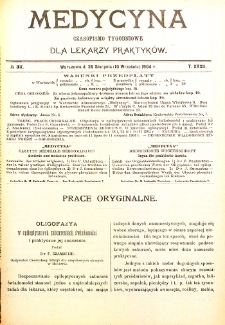 Medycyna czasopismo tygodniowe dla lekarzy praktycznych. 1903/1904 T. XXXII nr 37