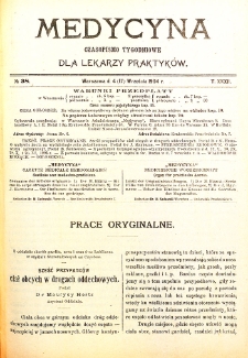 Medycyna czasopismo tygodniowe dla lekarzy praktycznych. 1903/1904 T. XXXII nr 38