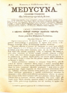 Medycyna i Kronika Lekarska : czasopiosmo tygodniowe dla lekarzy praktyk&oacute;w 1887, R. XV nr 4