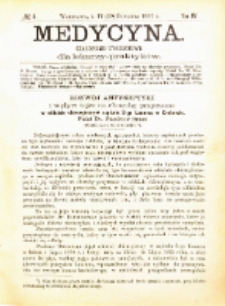 Medycyna i Kronika Lekarska : czasopiosmo tygodniowe dla lekarzy praktyk&oacute;w 1887, R. XV nr 5