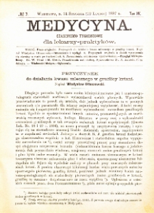 Medycyna i Kronika Lekarska : czasopiosmo tygodniowe dla lekarzy praktyk&oacute;w 1887, R. XV nr 7