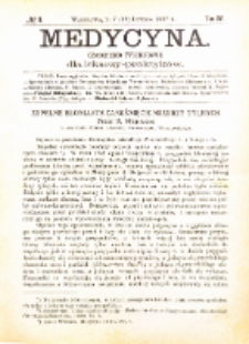 Medycyna i Kronika Lekarska : czasopiosmo tygodniowe dla lekarzy praktyk&oacute;w 1887, R. XV nr 8