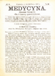 Medycyna i Kronika Lekarska : czasopiosmo tygodniowe dla lekarzy praktyk&oacute;w 1887, R. XV nr 13