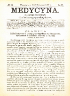 Medycyna i Kronika Lekarska : czasopiosmo tygodniowe dla lekarzy praktyk&oacute;w 1887, R. XV nr 16