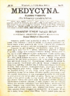 Medycyna i Kronika Lekarska : czasopiosmo tygodniowe dla lekarzy praktyk&oacute;w 1887, R. XV nr 21