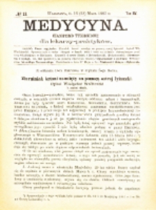 Medycyna i Kronika Lekarska : czasopiosmo tygodniowe dla lekarzy praktyk&oacute;w 1887, R. XV nr 22