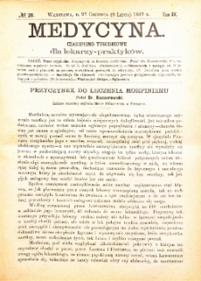 Medycyna i Kronika Lekarska : czasopiosmo tygodniowe dla lekarzy praktyk&oacute;w 1887, R. XV nr 27