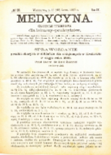 Medycyna i Kronika Lekarska : czasopiosmo tygodniowe dla lekarzy praktyk&oacute;w 1887, R. XV nr 30