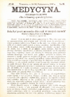 Medycyna i Kronika Lekarska : czasopiosmo tygodniowe dla lekarzy praktyk&oacute;w 1887, R. XV nr 43