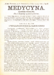 Medycyna i Kronika Lekarska : czasopiosmo tygodniowe dla lekarzy praktyk&oacute;w 1887, R. XV nr 46