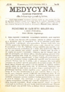 Medycyna i Kronika Lekarska : czasopiosmo tygodniowe dla lekarzy praktyk&oacute;w 1887, R. XV nr 53