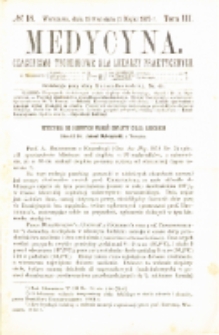 Medycyna czasopismo tygodniowe dla lekarzy praktycznych 1875 T.III nr 18