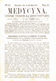Medycyna czasopismo tygodniowe dla lekarzy praktycznych 1875 T.III nr 22